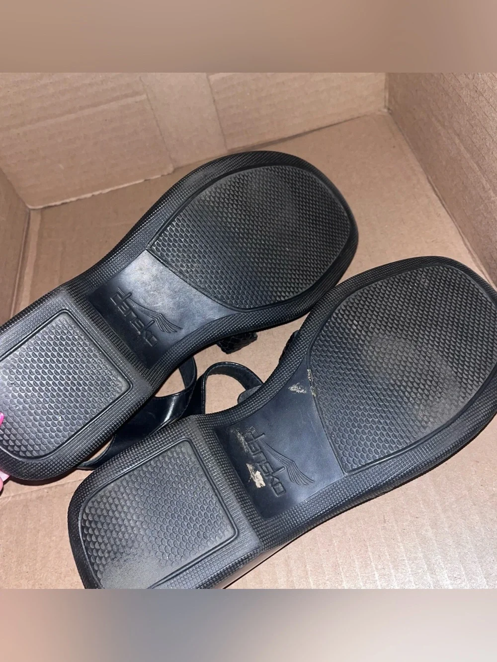 Dansko‎ Marley Black Leather T-strap Sandals Braided Fisherman Slingback 41